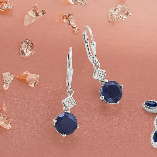 Vista 3 de Ross-Simons Precious Gemstone Drop Earrings with Diamond Accents in Sterling Silver