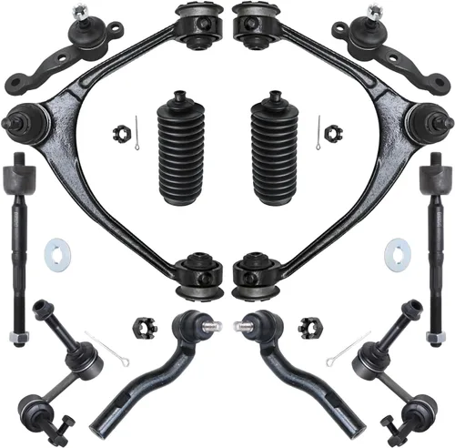 Vista 52 de Detroit Axle – 12 brazos de control superiores e inferiores delanteros con rótulas, barras de unión exteriores e interiores con topes, barras