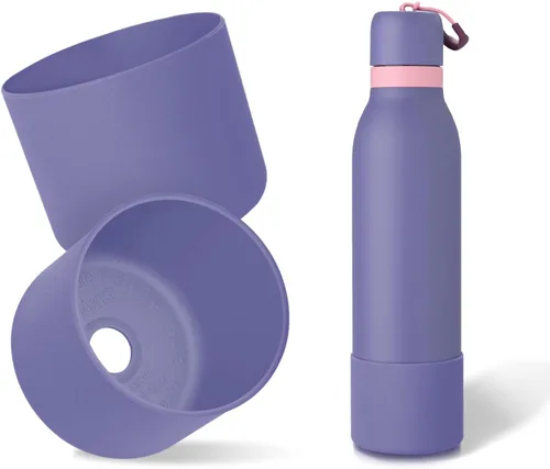 Vista 54 de 2 botas de silicona superiores para Owala FreeSip Twist de 24 onzas, funda inferior resistente a los arañazos, accesorios de botella de Owala