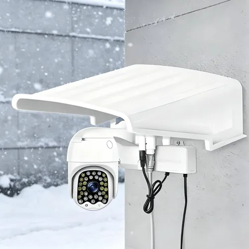 Vista 4 de Cubierta de lluvia para cámara, protector de pared para exteriores, resistente a la intemperie, bloqueo solar, adecuado para edificio de oficinas