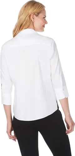 Vista 3 de Foxcroft - Camiseta de manga corta para mujer, sin hierro, sin necesidad de plancha