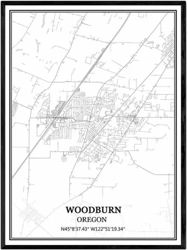 Vista 10 de TANOKCRS Milwaukie Oregon USA America Map - Póster impreso en lienzo sin marco, moderno mapa blanco y negro, regalo de recuerdo, decoración