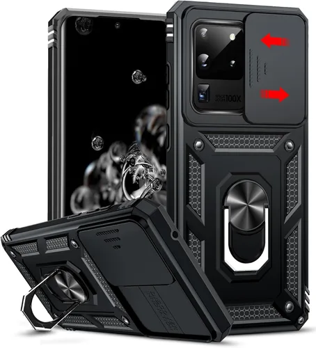 Vista 221 de LeYi Funda para Samsung Galaxy A05 (no compatible con A05S) con protector de pantalla y protector de lente de cámara, funda resistente de grado Negro