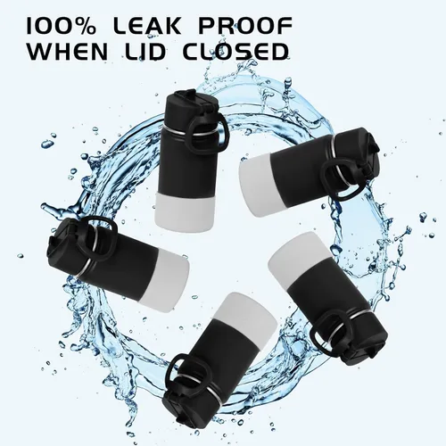 Vista 5 de Volhoply Botella de agua de acero inoxidable aislada de 14 onzas con tapa de pajita y funda de silicona, sin BPA, fácil de usar para niños y niñas