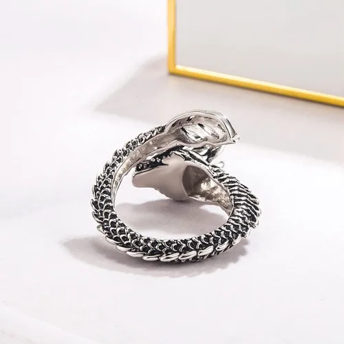 Vista 5 de Anillo vintage de dragón para hombre, plata de ley 925, anillos punk abiertos para mujeres y niños, anillos ajustables de plata maciza, gótico, hip