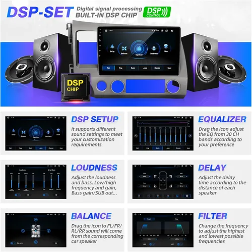Vista 4 de Pantalla táctil Android compatible con Carplay Android Auto, radio de coche estéreo Bluetooth navegación reproductor multimedia GPS WiFi FM/AM