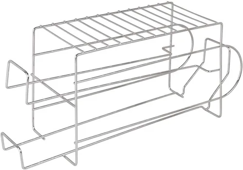 Vista 8 de mDesign Organizador de 2 niveles de alambre de metal con estante superior para despensa de cocina, encimera, gabinete, capacidad para 12 latas