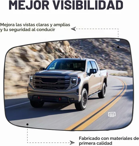 Vista 3 de Espejo Lateral Calentado para Conductor Izquierdo y Pasajero Derecho con Placa de Soporte Compatible con Dodge Ram 1500 2009-2017, Ram 2500
