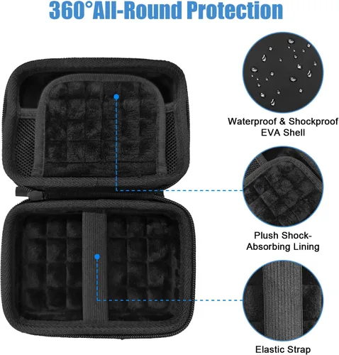 Vista 3 de Funda de disco duro externo, funda protectora de EVA a prueba de golpes para almacenamiento USB SSD, pasaporte, organizador electrónico de viaje