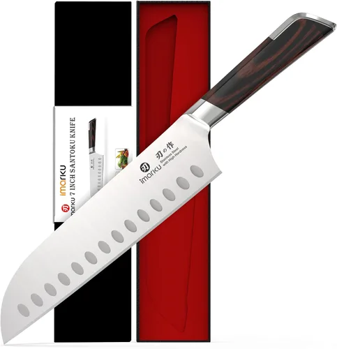 Vista 20 de imarku Juego de 15 cuchillos con afilador integrado, juego de cuchillos de cocina de acero inoxidable japonés de alto carbono, apto