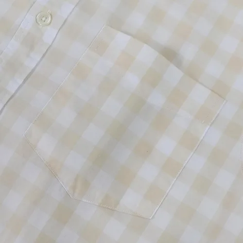 Vista 4 de Dubinik® Camisas de manga corta con botones para hombre, 100% algodón, a cuadros, camisas casuales con bolsillo