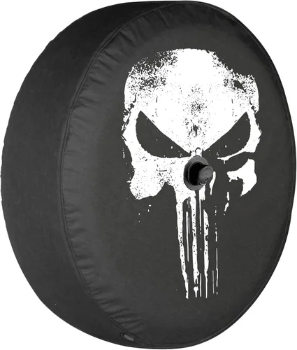 Vista 2 de Boomerang® USA - Cubierta suave para neumáticos de 30 pulgadas - Calavera envejecida - Compatible con Ford Bronco (con cámara de respaldo)