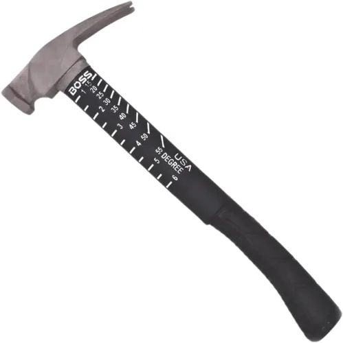 Vista 9 de Boss Hammer Martillo de titanio Ti64 de grado de construcción de 10 oz. con mango de fibra de vidrio Tough-Fiber resistente que absorbe los golpes