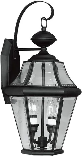 Vista 12 de Livex Lighting 2261-91 Georgetown - Farol de pared para exteriores, 2 luces, níquel cepillado