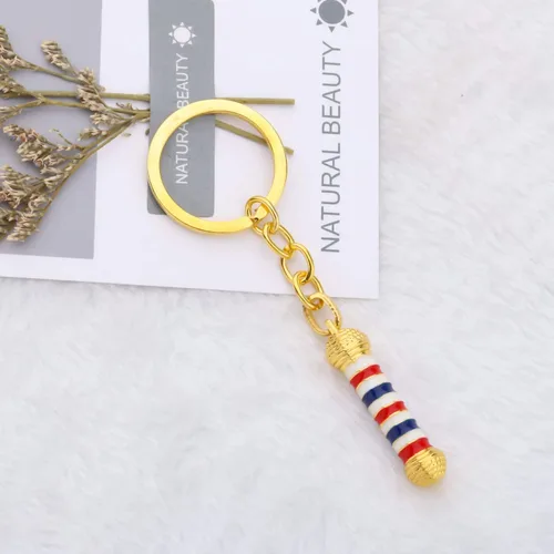Vista 3 de WSNANG Letrero de peluquería con llavero/collar para peluquero con luz de giro, colgante de joyería, estilista de regalo