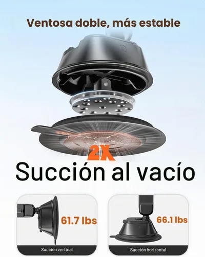 Vista 4 de A2C Soporte de teléfono con ventosa resistente con brazo y abrazadera de aleación de aluminio, soporte de teléfono de succión al vacío de 66 libras