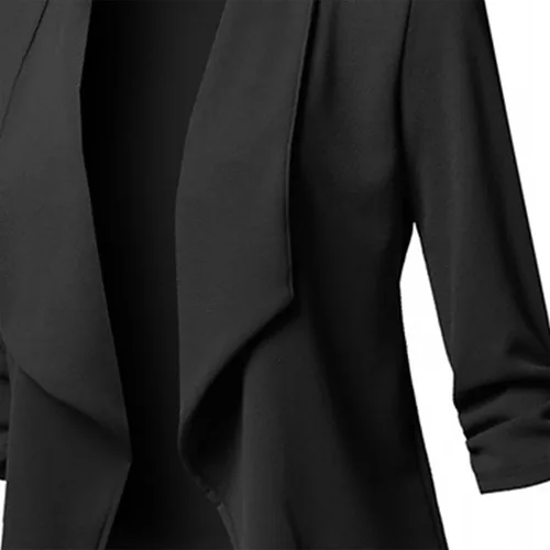 Vista 4 de Blazers para mujer, de negocios, casual, para otoño, con solapa, frente abierto, para trabajo, chaquetas y ropa de oficina