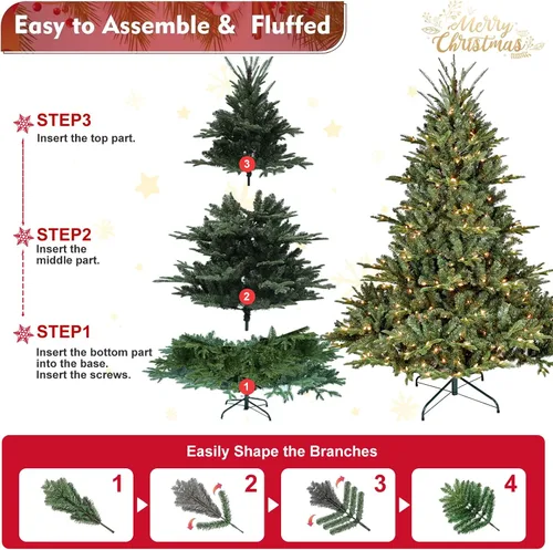 Vista 4 de 7.5ft PE PVC Artificial Christmas Tree