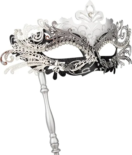 Vista 11 de Hoshin Máscara de mascarada con palo, decoraciones de Mardi Gras, máscaras venecianas para mujer
