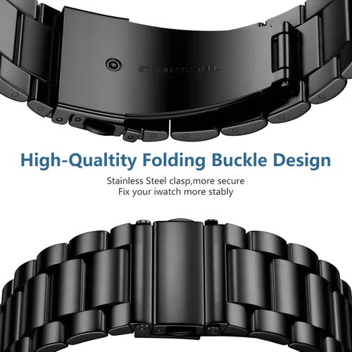 Vista 5 de Lerobo Compatible con Apple Watch Band de 1.732 in 1.654 in 1.575 in 1.496 in 1.614 in 1.772 in 150.9 ft 1.929 in, correa de metal de acero