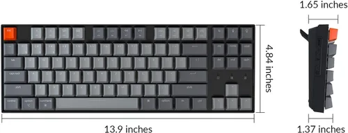 Vista 6 de Keychron K8 Tenkeyless Teclado mecánico inalámbrico para Mac retroiluminación blanca Bluetooth multitarea teclado de juegos con cable tipo C