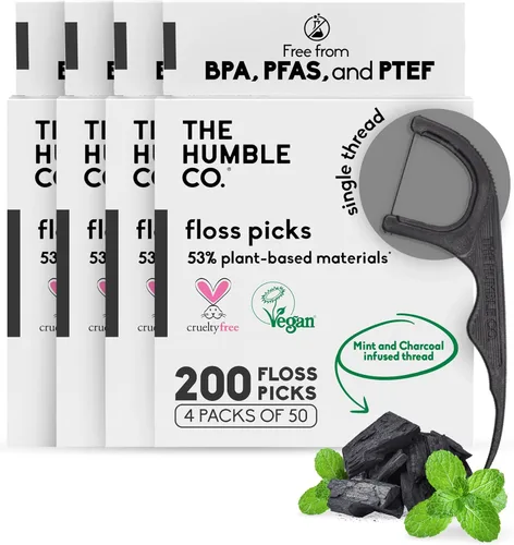 Vista 8 de The Humble Co. Porta-hilo dental natural (200 unidades) – Hilo dental vegano, ecológico y sostenible para el cuidado bucal – Ayuda a eliminar
