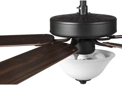 Vista 21 de AirPro Collection - Ventilador de techo de cinco aspas de 52 pulgadas con kit de luz blanca grabada