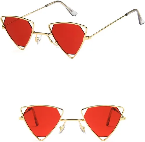 Vista 4 de Shiratori Lentes de sol retro clásicos y elegantes para hombres y mujeres, 100% protección UV, estilo de diseño triangular