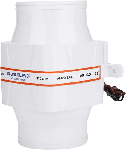 Vista 6 de Soplador en línea de 4 pulgadas, 12 V, 270 CFM, ventilador eléctrico en línea de sentina marina, ventilador de ventilación fuerte para yate
