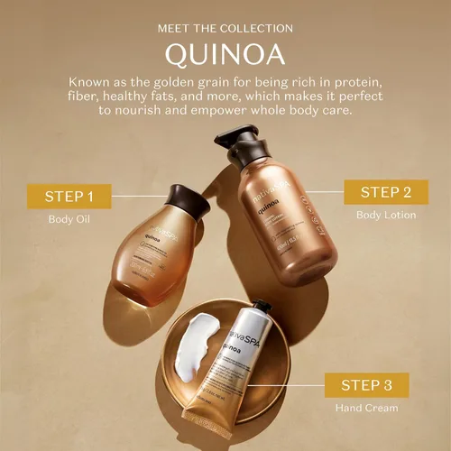 Vista 7 de Nativa SPA by O Boticario Loción corporal hidratante de quinua, hidratante para la piel perfumada con gotas de quinua purificadas, 13.5 onzas