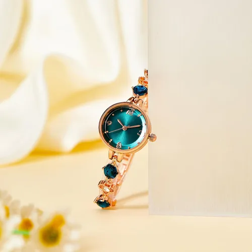 Vista 4 de TIME100 Reloj de pulsera para mujer, redondo, mini relojes para mujer, impermeables, exquisitos regalos para mujer