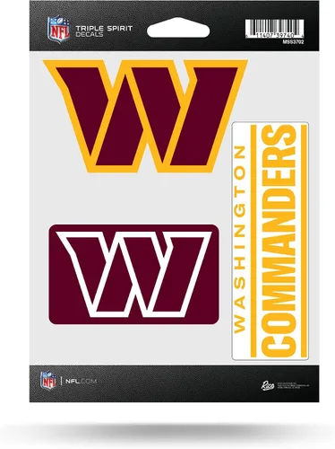 Vista 24 de Rico Industries NFL Football Triple Spirit Stickers Hoja de calcomanías triples