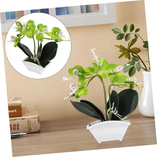 Vista 8 de Flor de seda falsa decorativa de Phalaenopsis para decoración de plantas de mesa, orquídea de seda artificial, mini orquídea para eventos