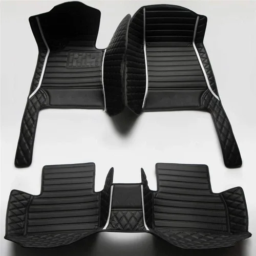 Vista 7 de Alfombrillas de cuero de protección personalizadas para todo tipo de clima, aptas para automóviles, sedán, SUV, automóvil deportivo, tapete Negro