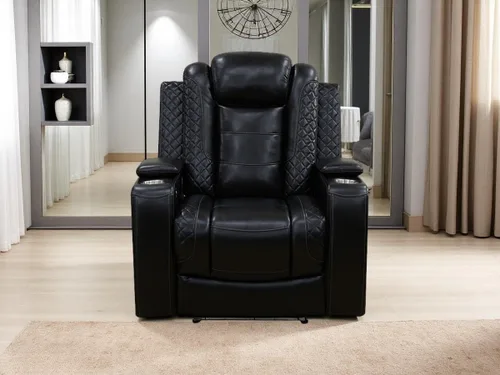 Vista 15 de Juego de sofá reclinable eléctrico, seccional de cuero transpirable beige, juego de muebles de sala de estar, 2 piezas, sofá reclinable eléctrico
