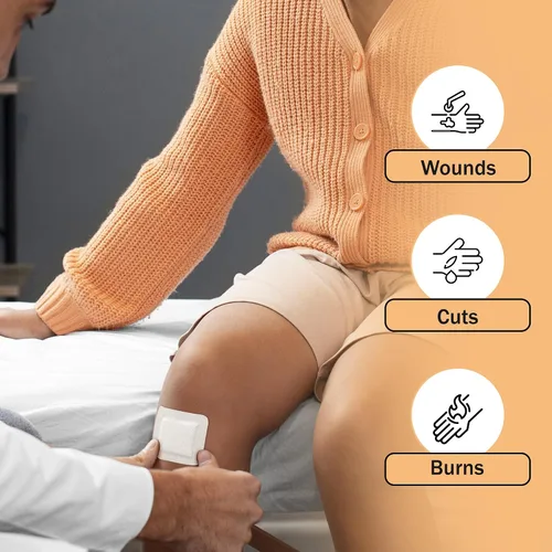 Vista 6 de Aderezo isla de gasa bordeada TenderGentle 2x2-50 Vendajes de gasa para protección de heridas - Bueno para hospitales, instalaciones médicas, kits