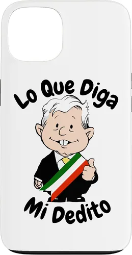 Vista 7 de Funda para iPhone 16 Lo Que Diga Mi Dedito Divertida Caricatura AMLO Amlito México 4T