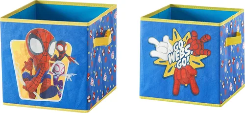Vista 12 de Idea Nuova Baby Shark - Cubitos de almacenamiento plegables, juego de 2, 10 x 10 pulgadas, color azul y amarillo