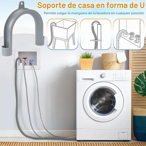 Vista 8 de MyLifeUNIT Manguera de drenaje para lavadora, kit de extensión de manguera de drenaje para lavadora con 1 adaptador de extensión y 2 abrazaderas