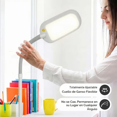 Vista 3 de Brightech Litespan - Lámpara de pie de lectura LED de segunda edición con LED blanco fresco, suave y cálido, atenuador integrado, diseño ajustable