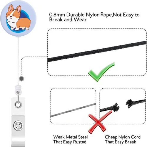 Vista 21 de Carrete retráctil para credenciales de enfermera, lindo nombre, carretes decorativos para tarjetas de identificación con clip en soportes