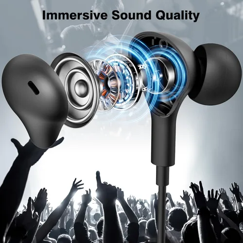Vista 2 de APETOO Auriculares USB C para Samsung Galaxy S24 Ultra S23 FE S22 S21 A55 A54 A53 Auriculares magnéticos con cable con cancelación de ruido