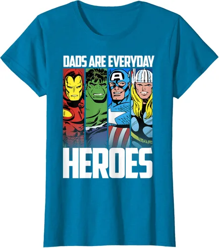 Vista 18 de Marvel Camiseta gráfica de héroes cotidianos para el Día del Padre de los Vengadores, Negro