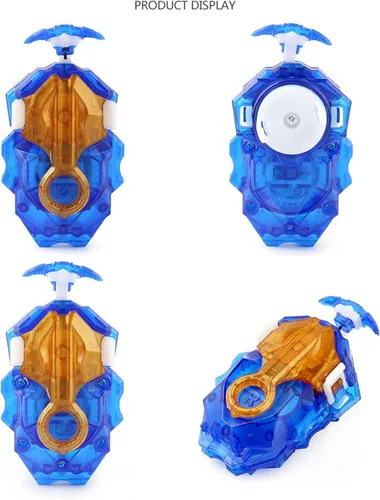 Vista 2 de DYT Battling Tops Burst B 184 Custom Bey Launcher LR Left Right Spin DB Layer System , B 11 Launcher Grip Metal Azul