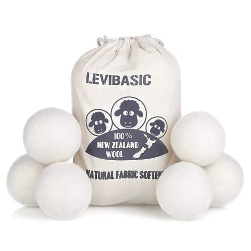 Vista 8 de Paquete de 6 bolas secadoras de lana, XL, 3 pulgadas, auténtica lana de Nueva Zelanda hasta el núcleo, alternativa de suavizante de tela 100%