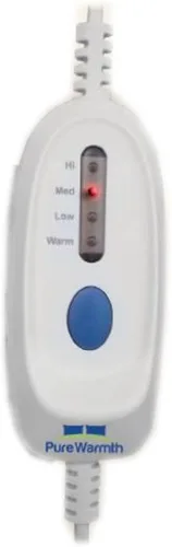 Vista 4 de Pure Warmth Manta térmica eléctrica de franela sólida, ajuste de calor ajustable con apagado automático, manta térmica acogedora con certificación