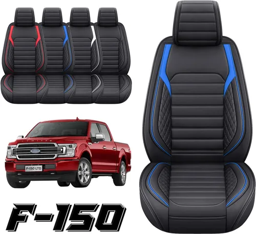 Vista 5 de YIERTAI Fundas de asiento F150 compatibles con Ford F150 2009-2025 2026 2017-2026 F250 F350 F450 Crew Cab Supercab XLT Super Duty Lariat Supercrew