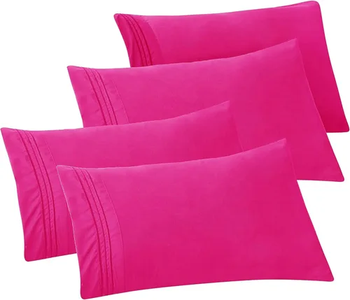 Vista 23 de Elegant Comfort Fundas de almohada sólidas de microfibra de alta calidad hotelera, tejido suave, resistente a las arrugas y a las manchas, fácil