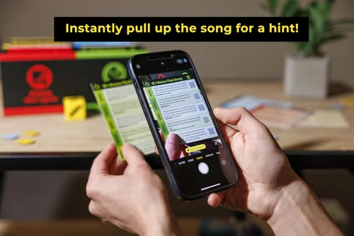Vista 3 de ¡SongFest! El nuevo juego de trivia musical 1000 preguntas, 4 categorías y 5+ décadas Pistas de canciones por QR, ¡reproduce la música que