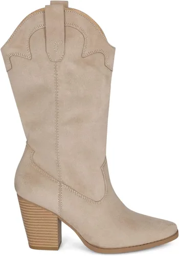 Vista 3 de STYLISH S ONYX - Botas de tacón alto para mujer, con tacón apilado, punta puntiaguda, media pantorrilla